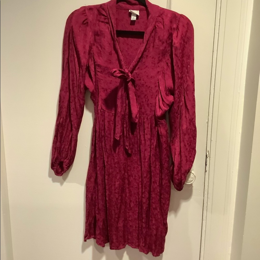 Pink tie front dress